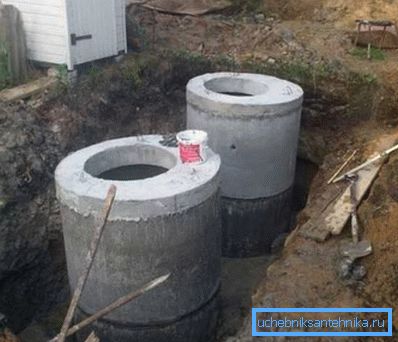 Канализација на бетонски бунари во фазата на завршување Канализација на бетонски бунари во фазата на завршување