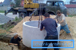 Инсталација на бетонски прстени. Инсталација на бетонски прстени.