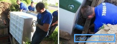 Инсталација на септичка јама во јамата Инсталација на септичка јама во јамата