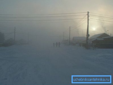 На фото - зима во Верхоянск.