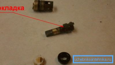 Го покажува местото каде што е поставен цевката