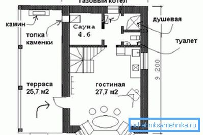 Пример план за сауни со туш и тоалет Пример план за сауни со туш и тоалет