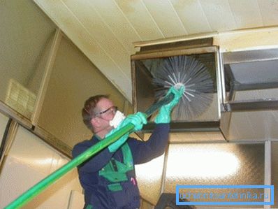Чистење на аспираторот со посебна четка Чистење на аспираторот со посебна четка