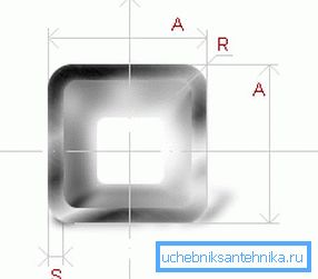 Профил на цевка 40x40x2 во пресек Профил на цевка 40x40x2 во пресек