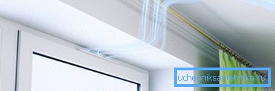 Работата на влезниот вентил инсталиран над прозорецот
