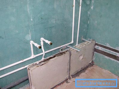 Водоводни цевки од полипропилен во бања за drywall Водоводни цевки од полипропилен во бања за drywall