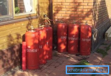 Улогата на резервоарот за гас врши неколку цилиндри за гас Улогата на резервоарот за гас врши неколку цилиндри за гас