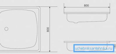 Типичен пловен производ 800x800 mm: цртање во три проекции Типичен пловен производ 800x800 mm: цртање во три проекции