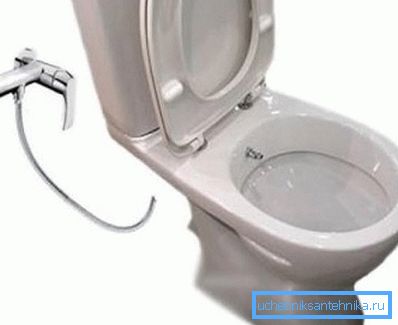 WC со вградена млазница.