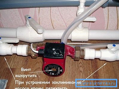 Инсталација на пумпа за загревање на повратната цевка и шрафот за проветрување Инсталација на пумпа за загревање на повратната цевка и шрафот за проветрување