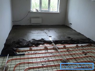 Полнење на подот со изолација на топлина со бетон